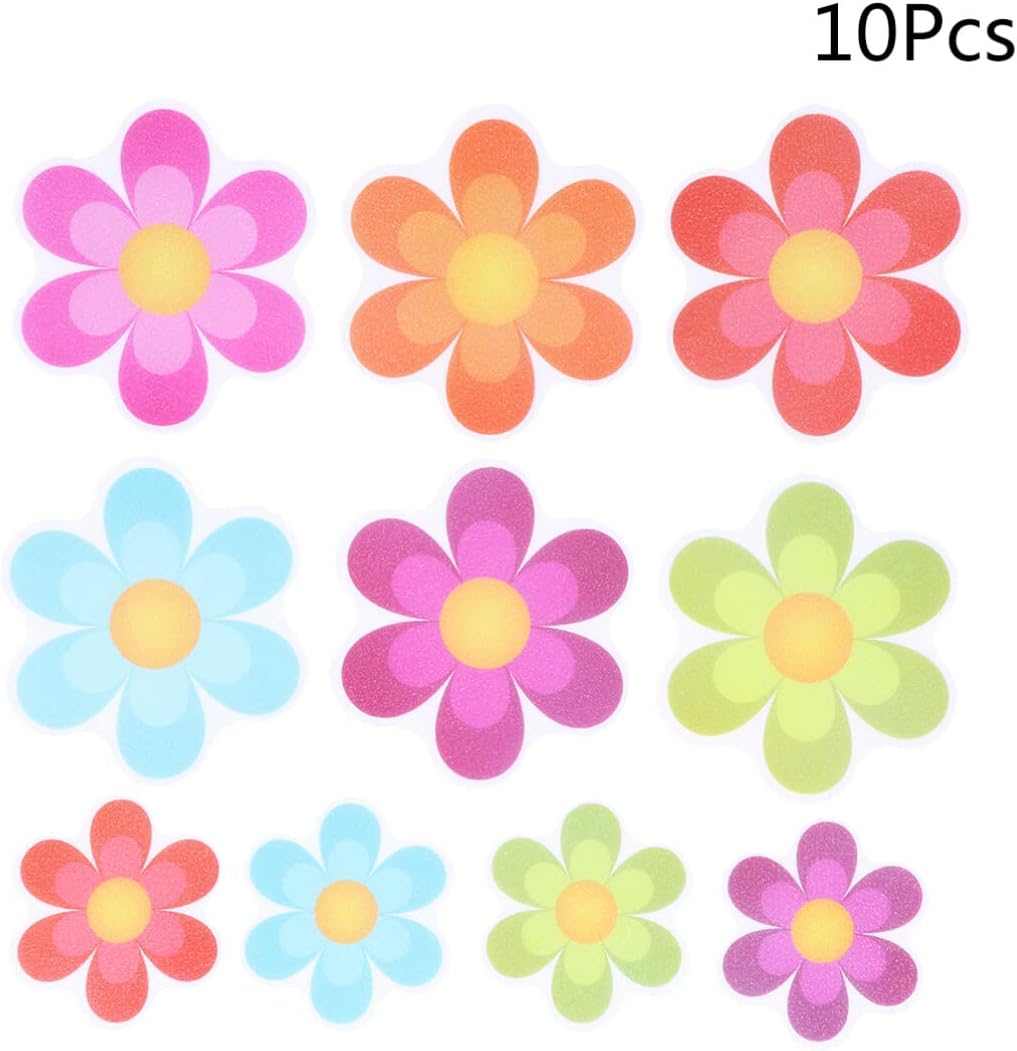 Ipetboom 10pcs Flower Design Anti-Slip Tub Treads