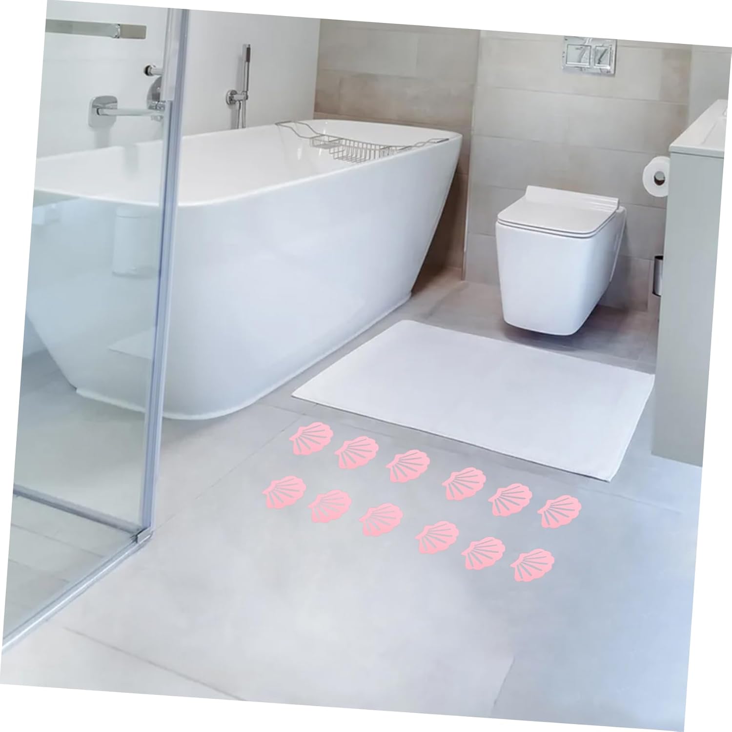 12pcs Shell Shaped Anti-Slip Tub Stickers for Bathroom Safety