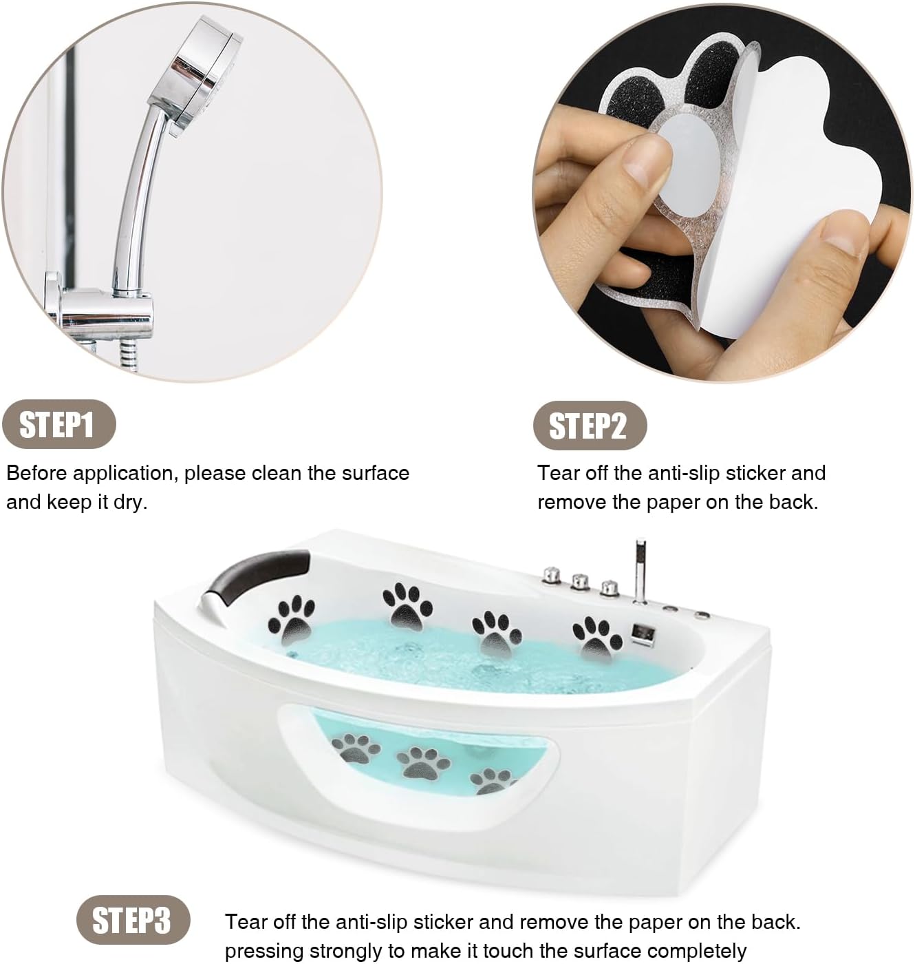 Secopad Non Slip Bathtub Stickers with Scraper