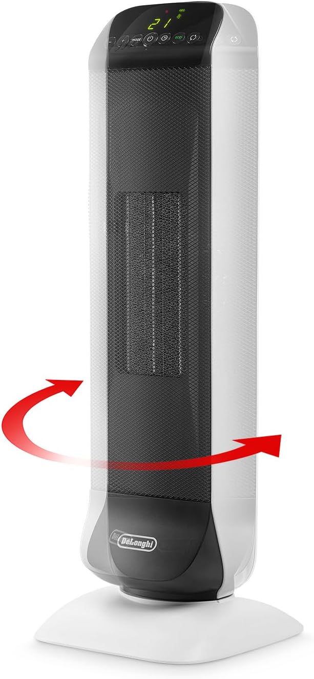 DeLonghi 1500W Ceramic Digital Tower Heater with Remote and ECO Function