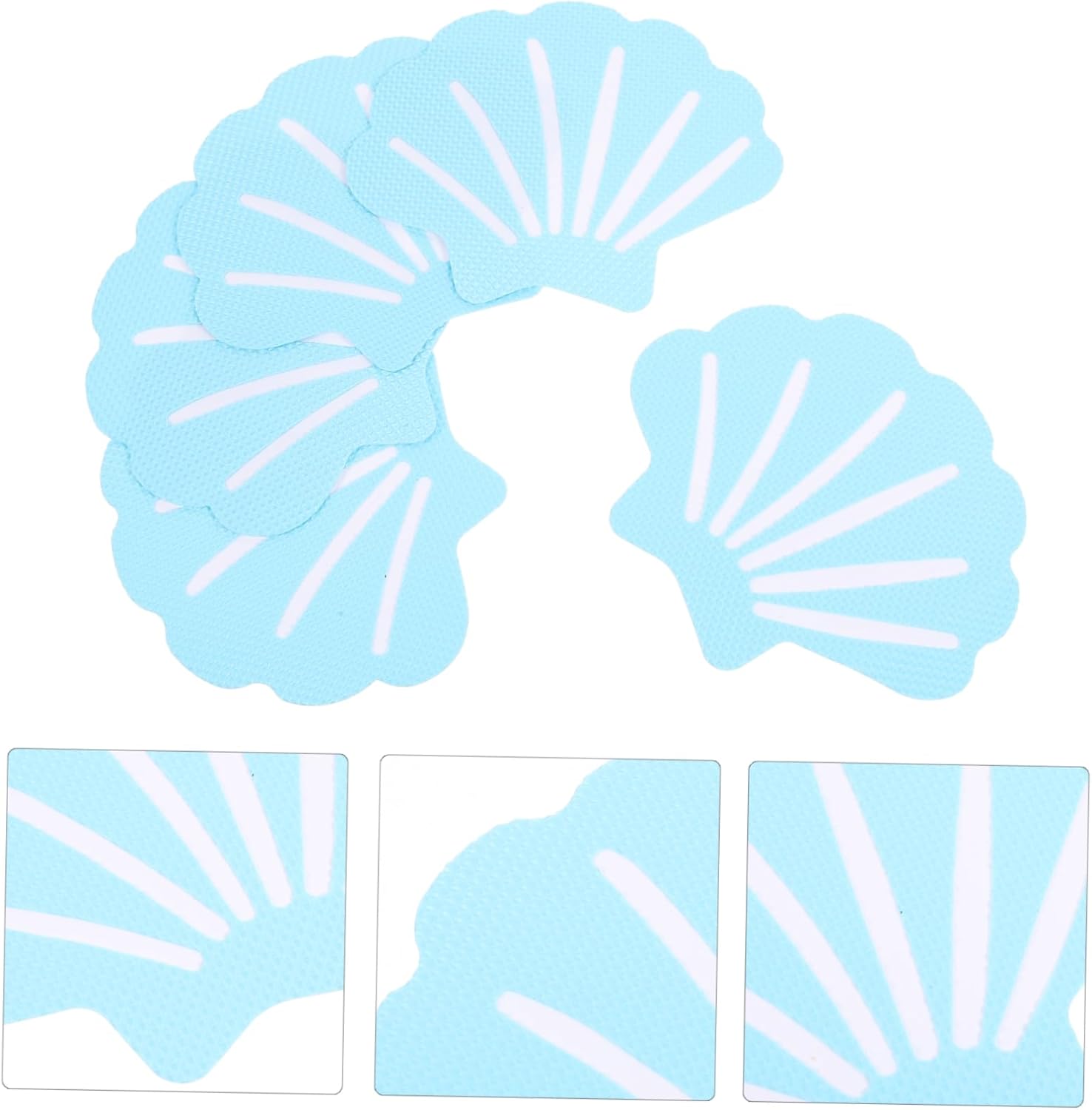 PRETYZOOM 12Pcs Shell Shape Non-Slip Bathroom Stickers