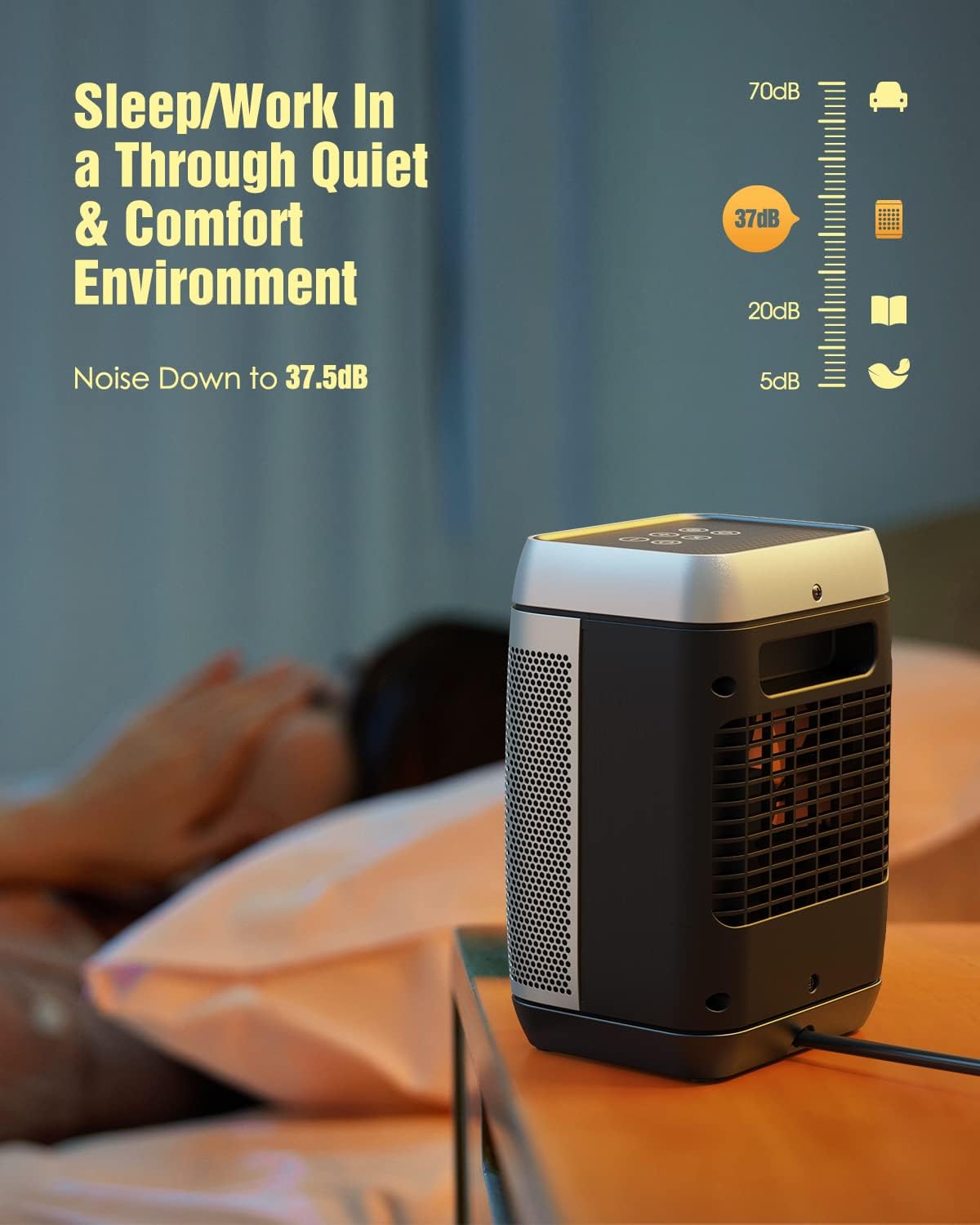 Aoresac 1500W Oscillating Space Heater with Remote Control