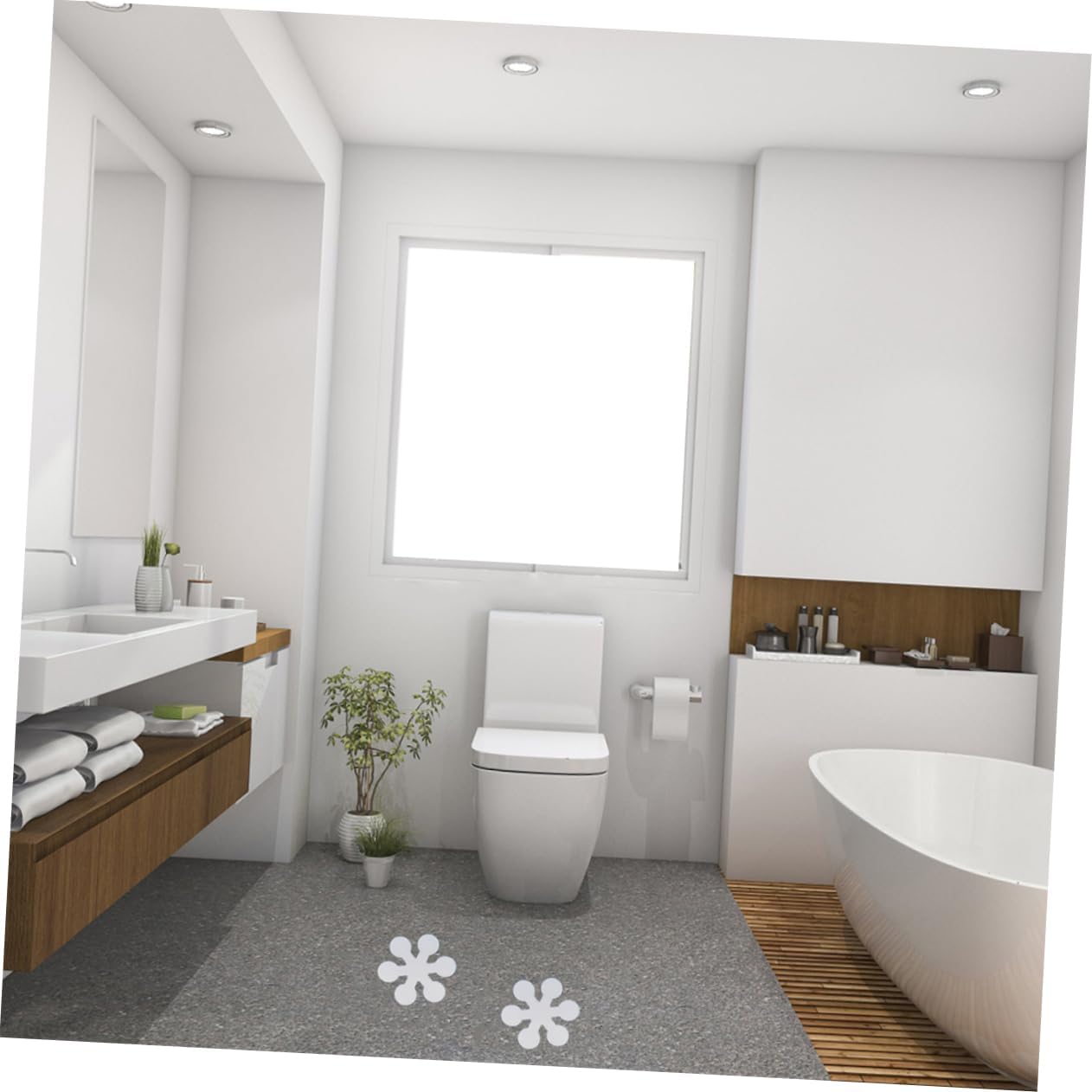 Homoyoyo Non-Slip Tub Stickers 20 Pcs Snowflake Bath Decals