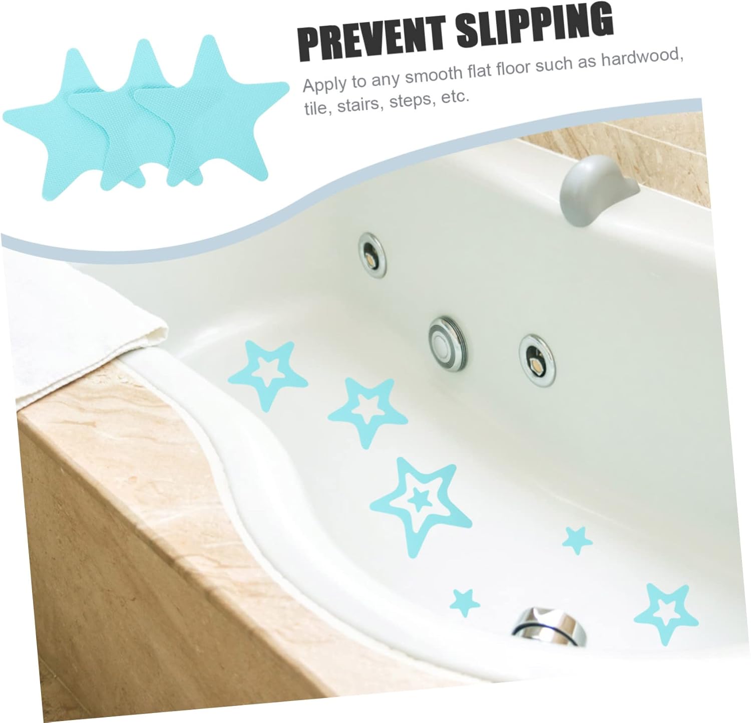 Yardenfun 20Pcs Non Slip Bathroom Stickers with Star Design
