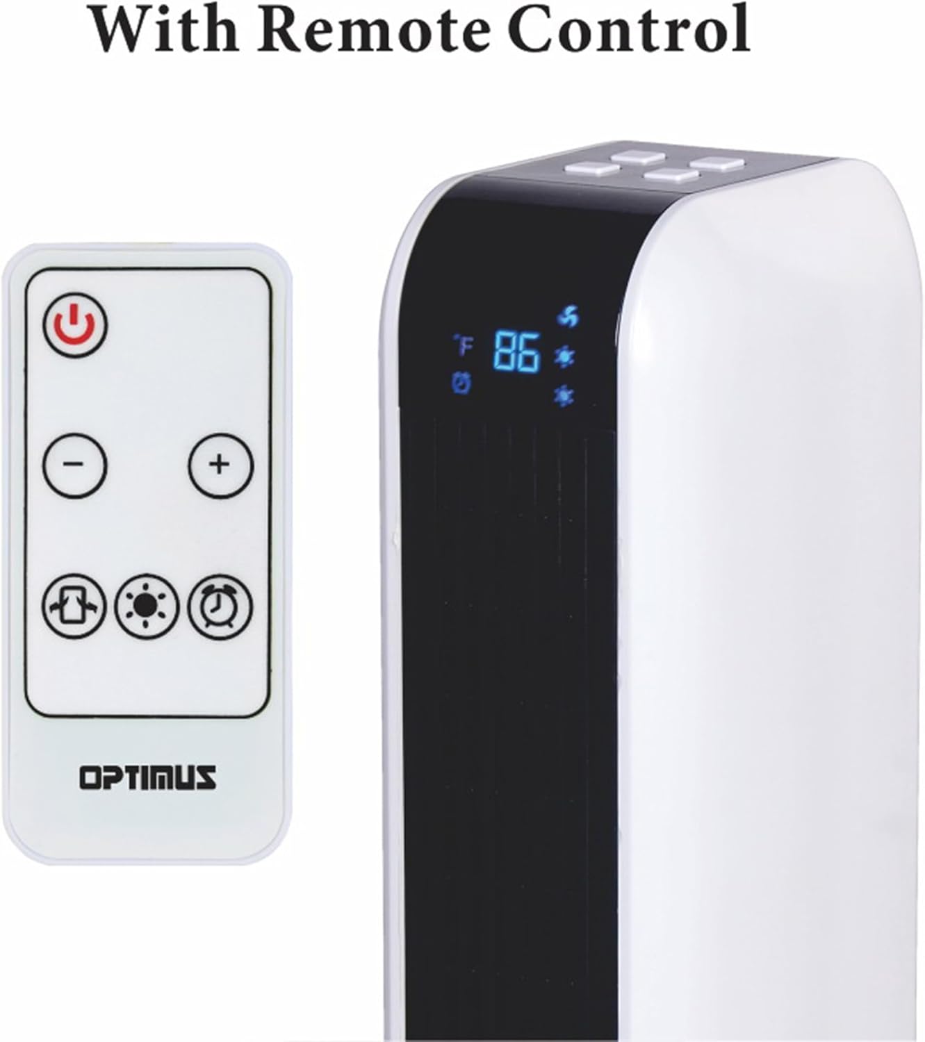 Optimus H-7319 17 Inch Oscillating Tower Heater with Remote