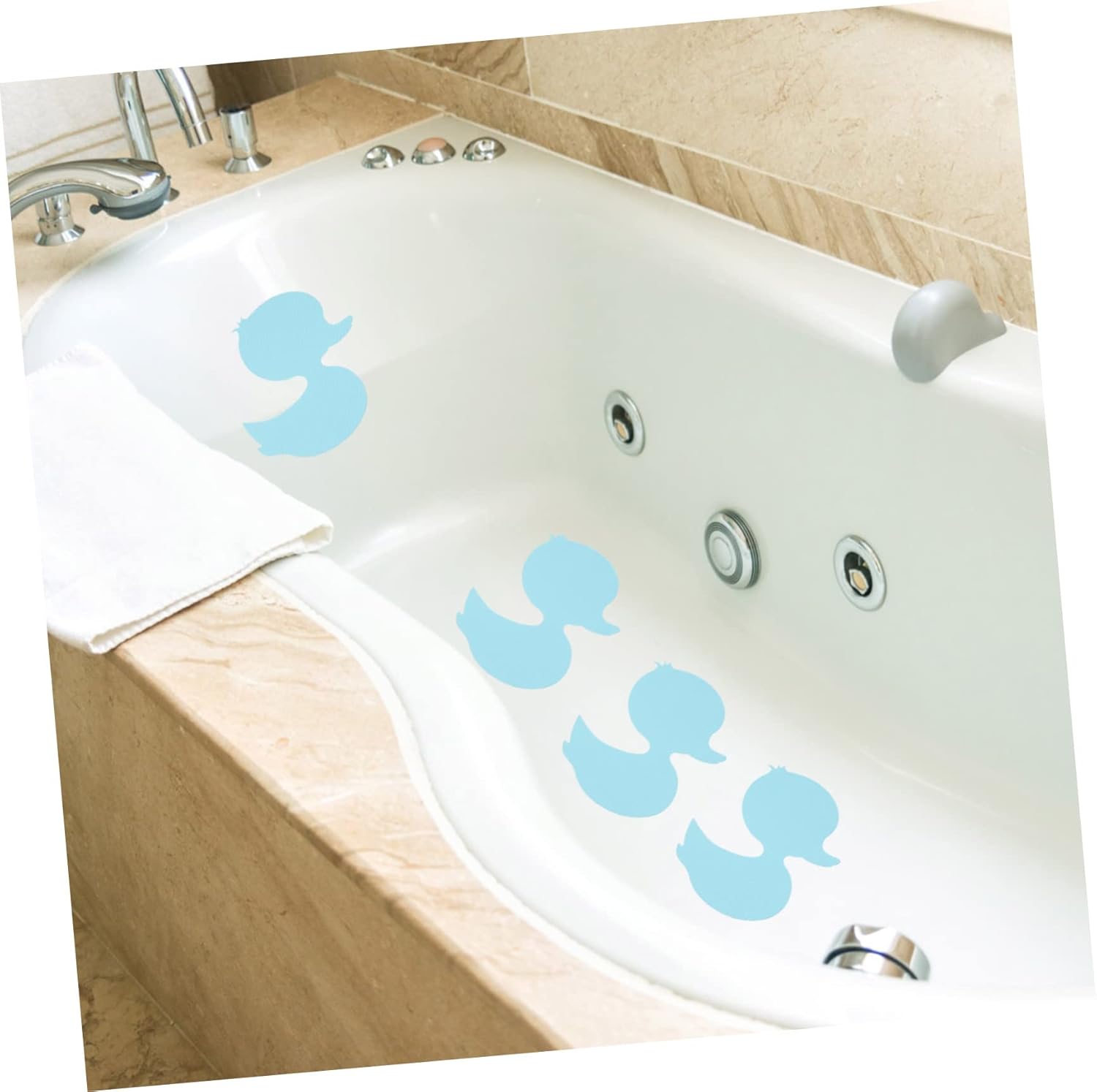 HAKIDZEL 24pcs Duck Anti-Slip Bathtub Stickers
