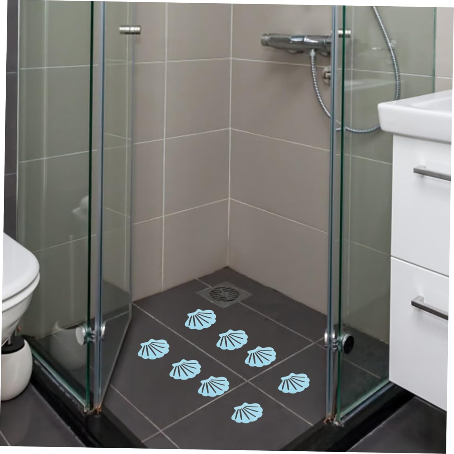 BEBEMOKO 12pcs Shell Anti-Slip Shower Stickers