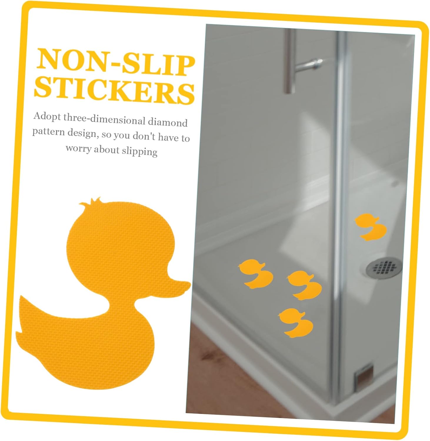 Amosfun 12pcs Non-Slip Bathtub Stickers with Duck Design