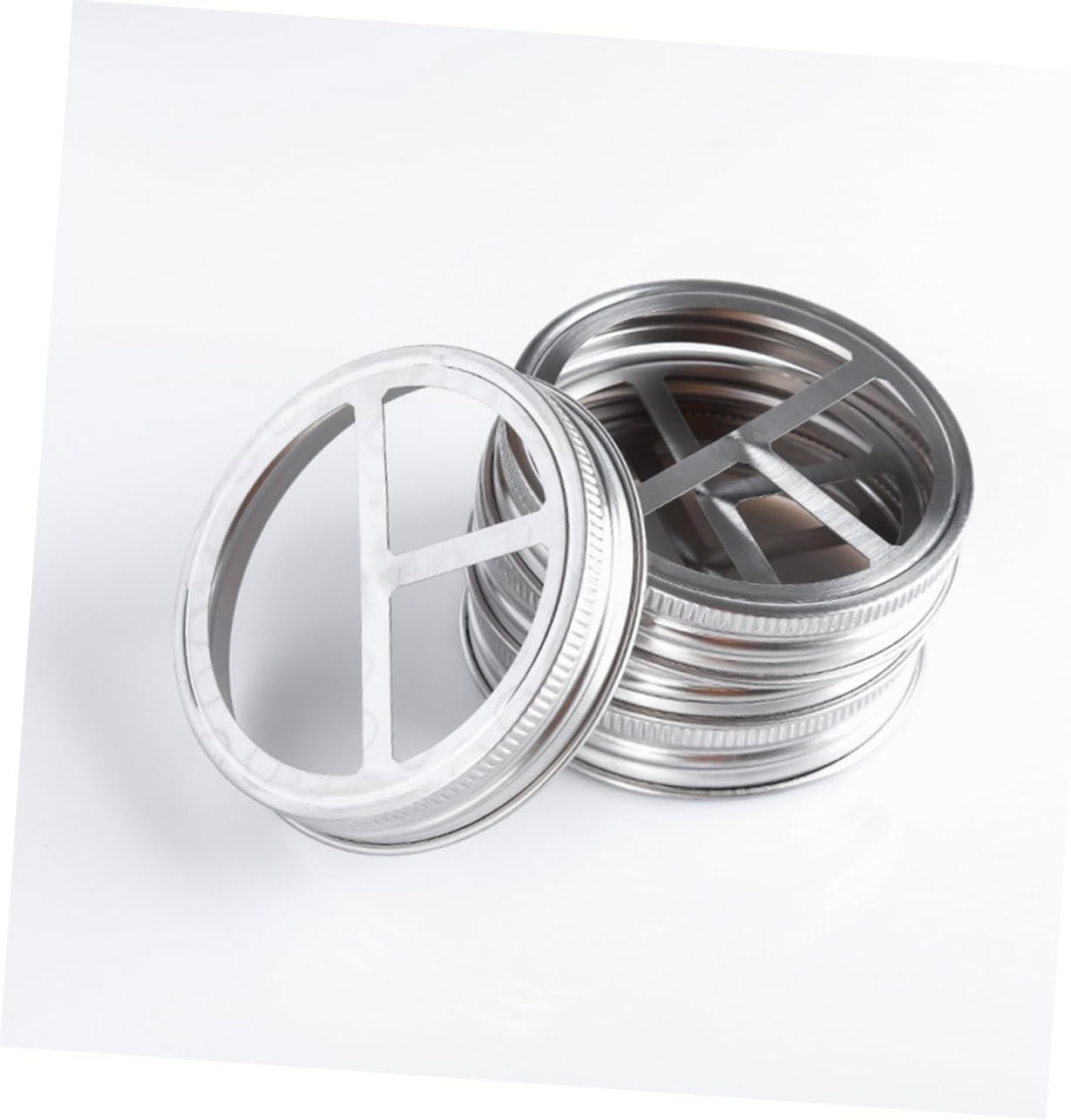PERSELOSO 5Pcs Wide Mouth Jar Toothbrush Holder Lids