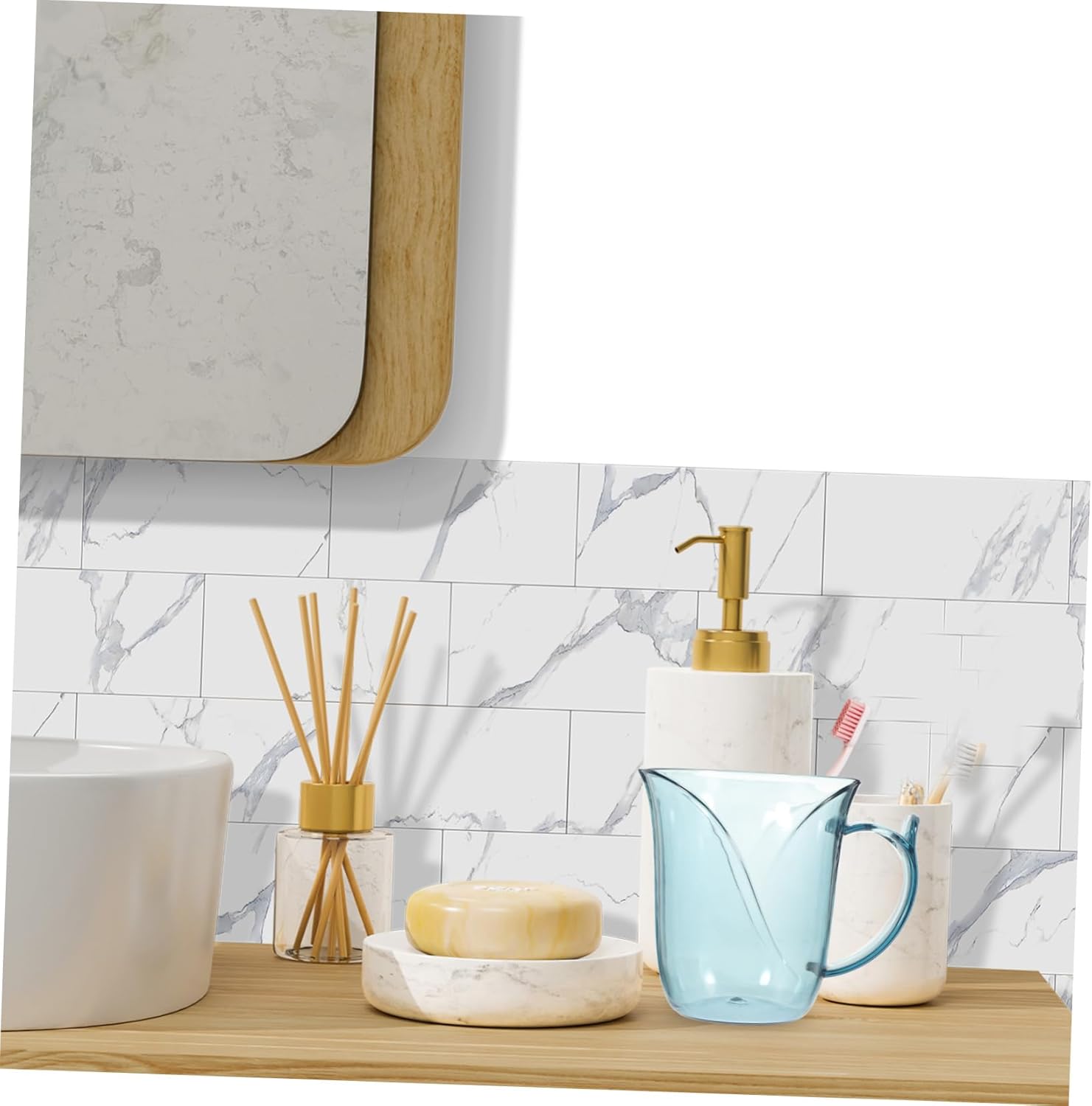 HOOTNEE Mouthwash Cup with Handle for Toothbrush Holder