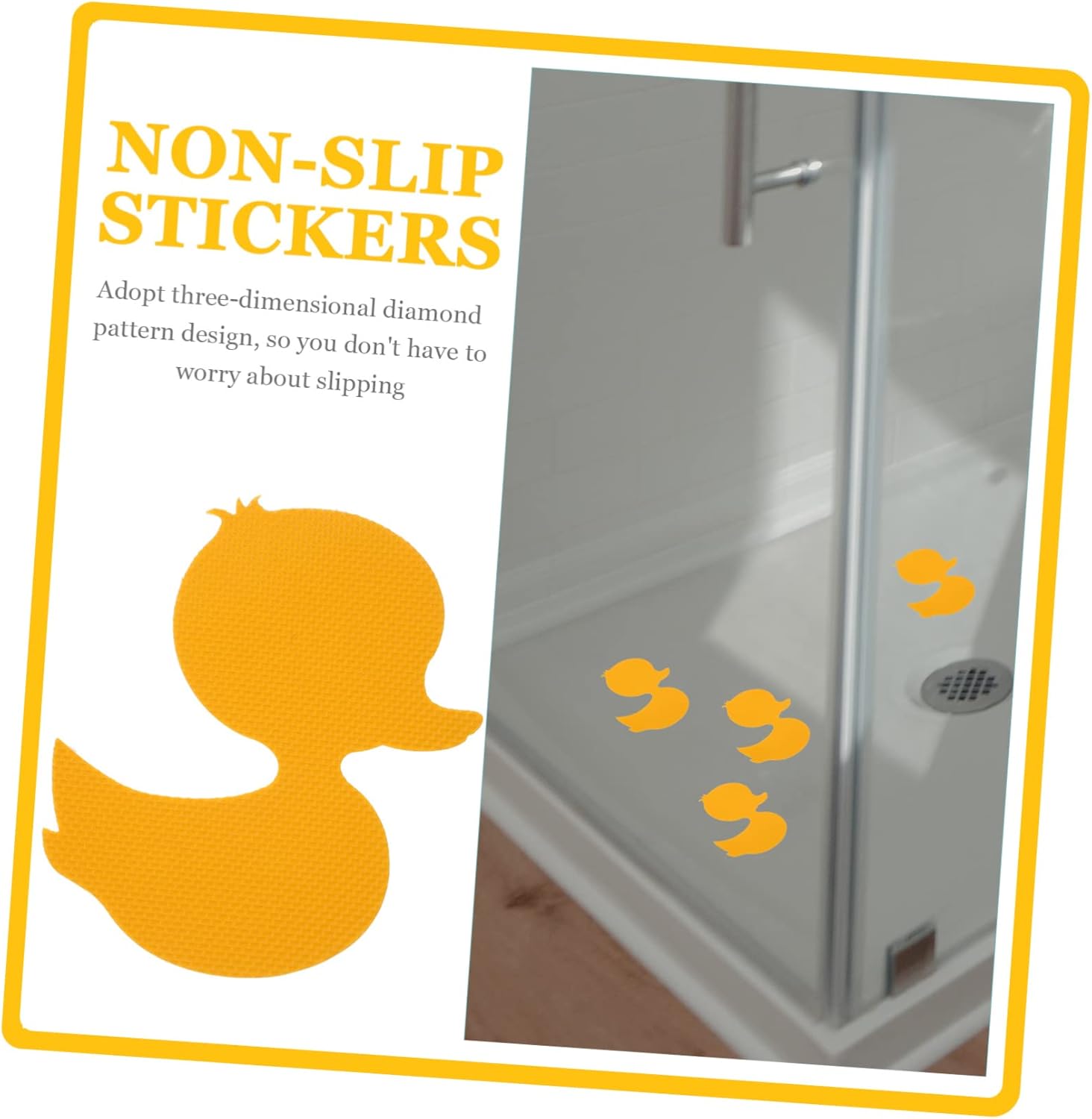 FOYTOKI 12Pcs Non-Slip Bathtub Stickers with Cute Duck Designs