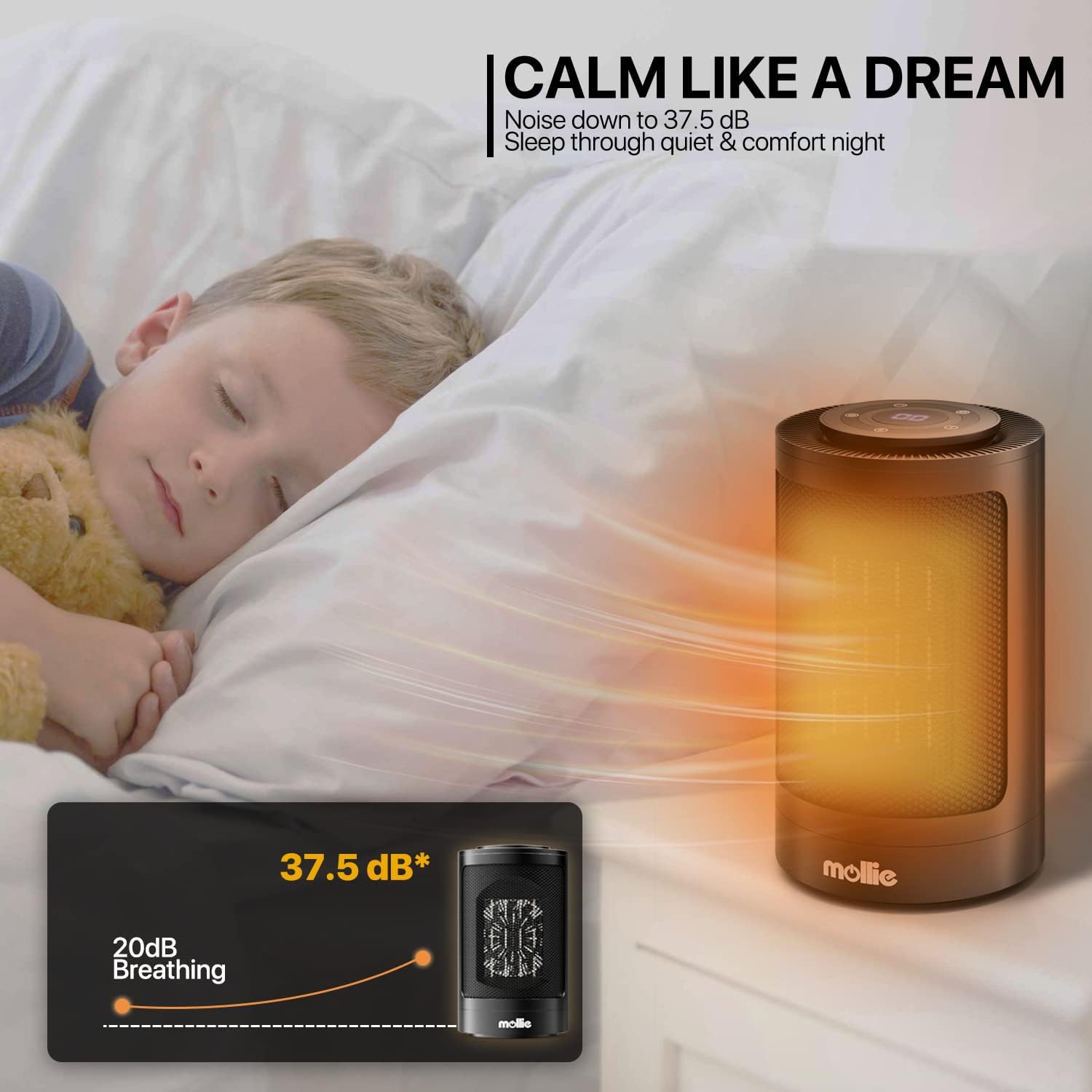 MoNiBloom 3-Mode Electric Space Heater with Safety Features and Remote Control