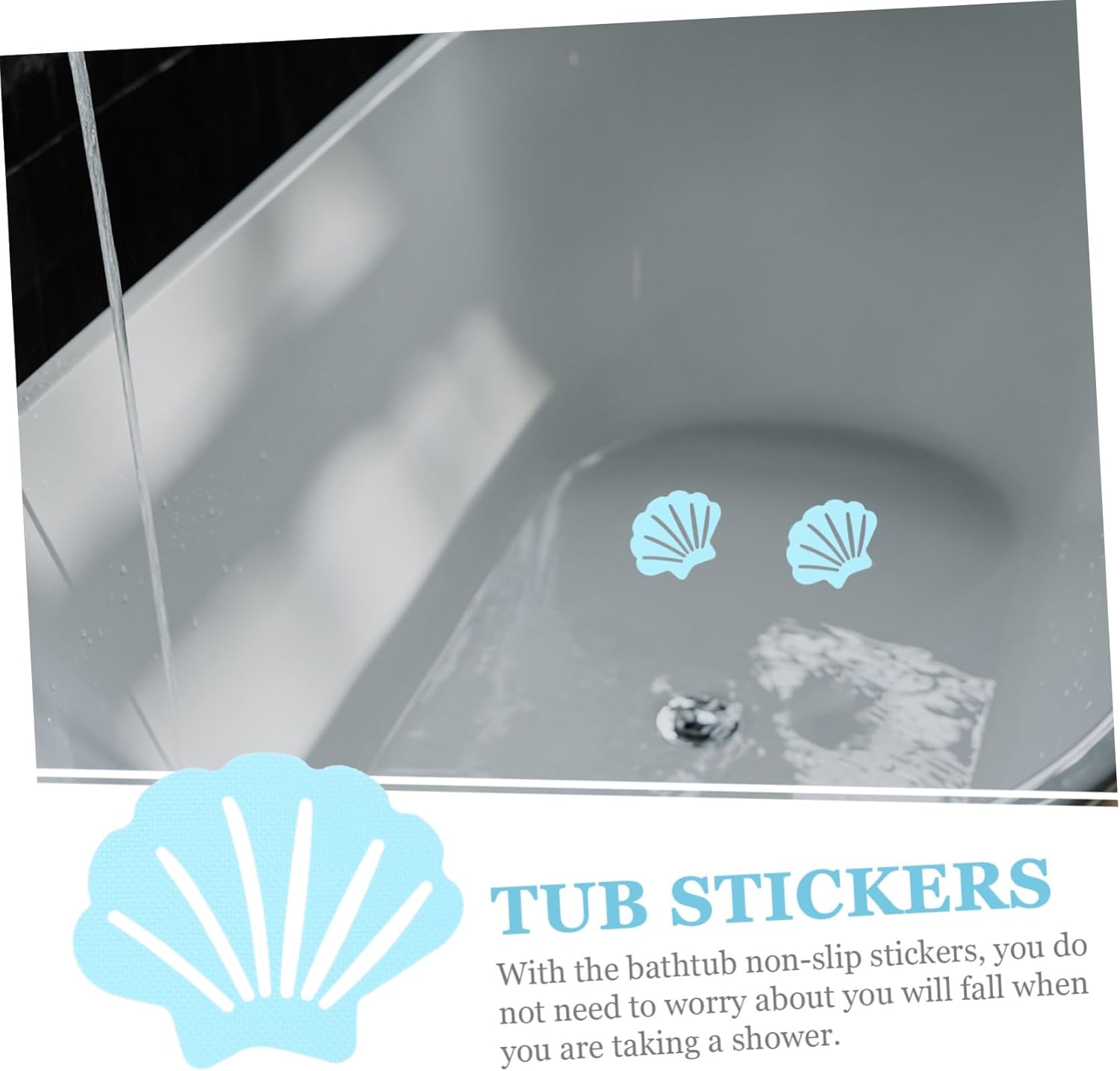 LIFKOME Anti-Slip Bath Tub Stickers 30pcs Shell Shape Decals