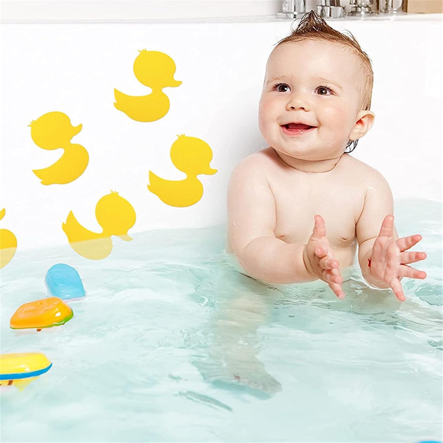 Jesscasday 12pcs Anti-Slip Bathtub Duck Stickers