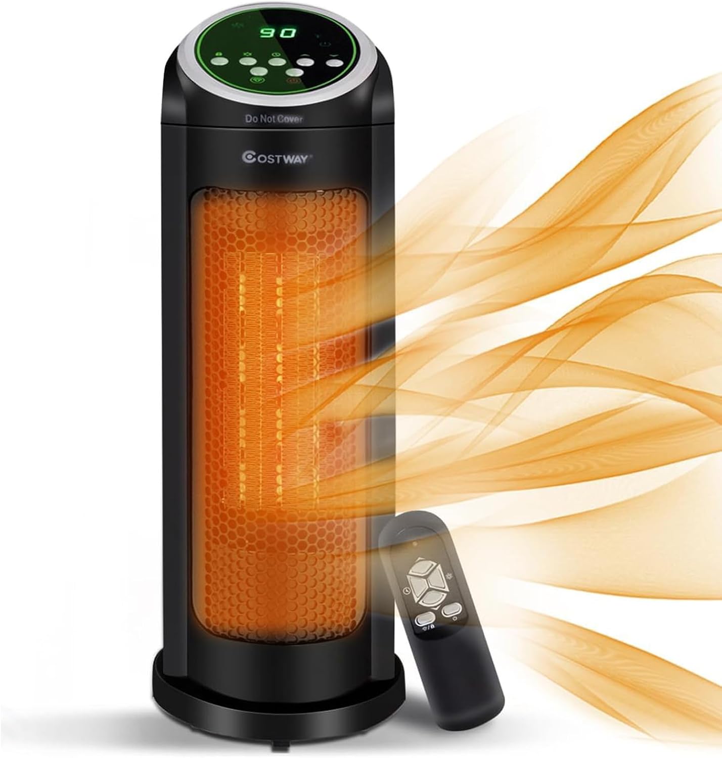 COSTWAY 1500W Oscillating Infrared Heater with Remote and Timer 1