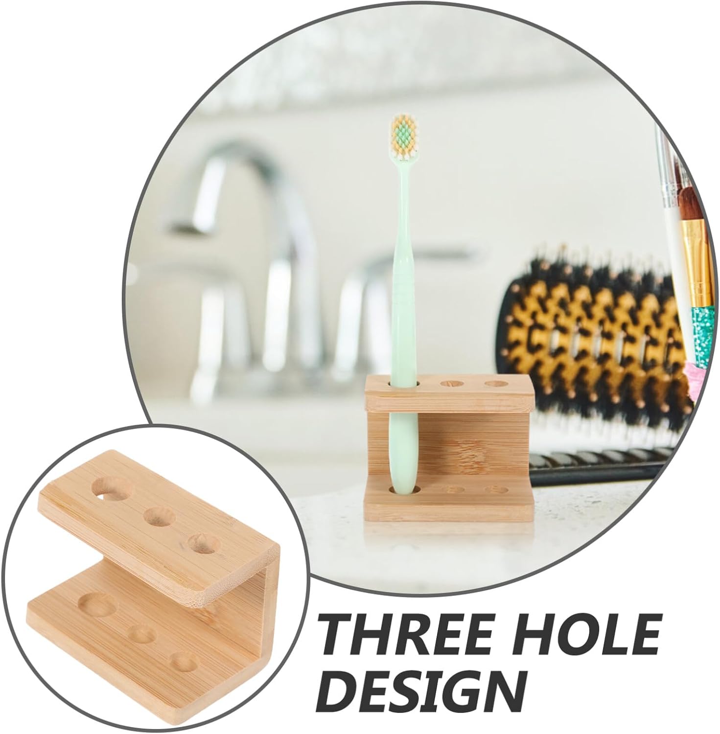 Alipis Bamboo Toothbrush Holder Pen Display Stand