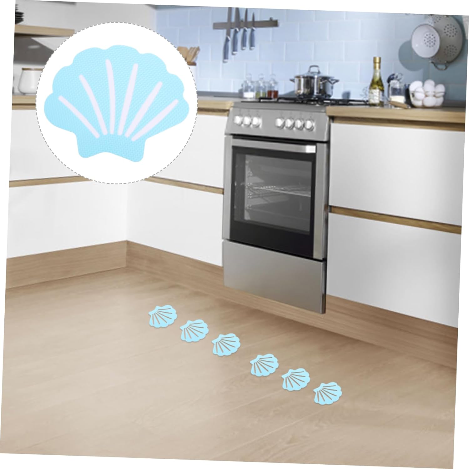 MUCKLILY 12Pcs Shell Shape Non-Slip Bathtub Stickers