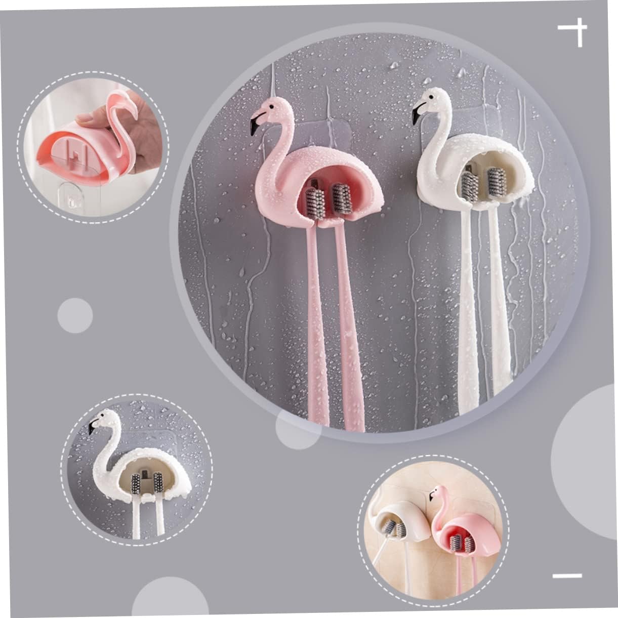 UTHCLO 2PC Suction Cup Toothbrush Holder Wall Mount Organizer 1