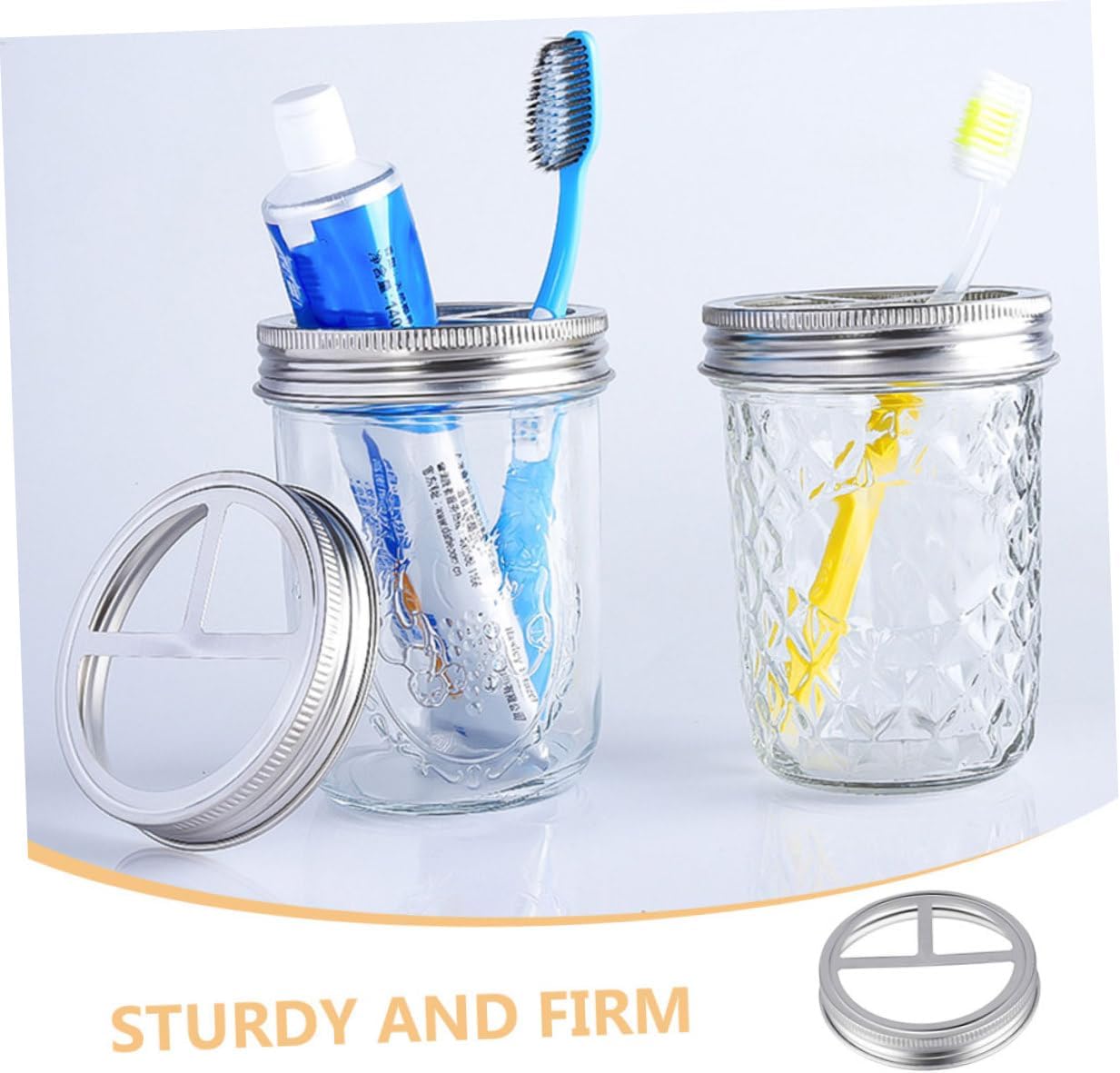 ABOOFAN 5 Pcs Stainless Steel Jar Lid Holder Set