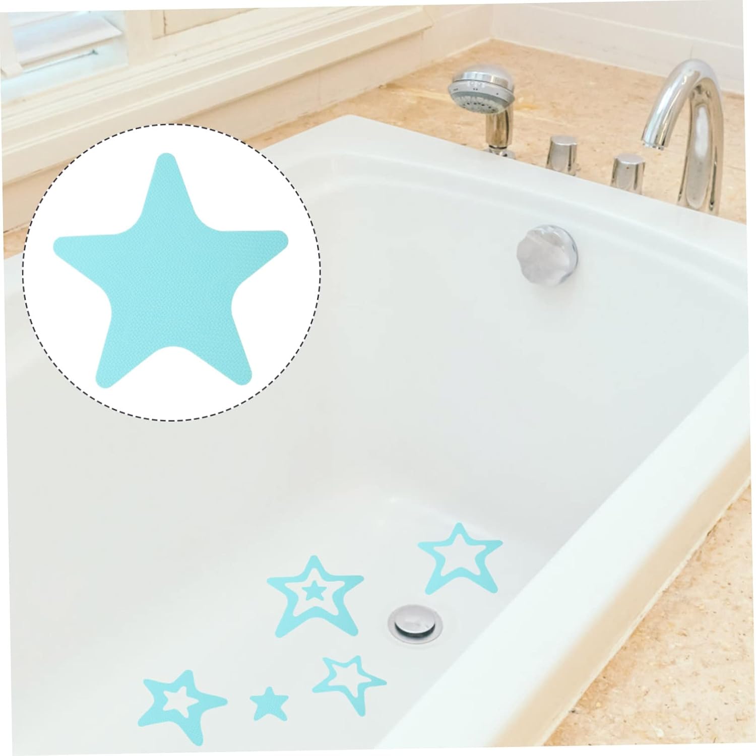 Yardenfun 20Pcs Non Slip Bathroom Stickers with Star Design