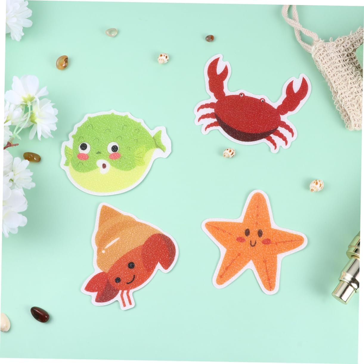 PRETYZOOM Cartoon Sea Creature Bathtub Stickers