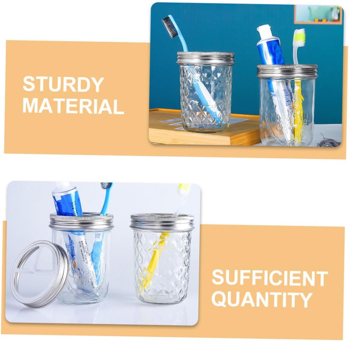 5Pcs Wide Mouth Jar Lid for Toothbrushes and Toothpaste