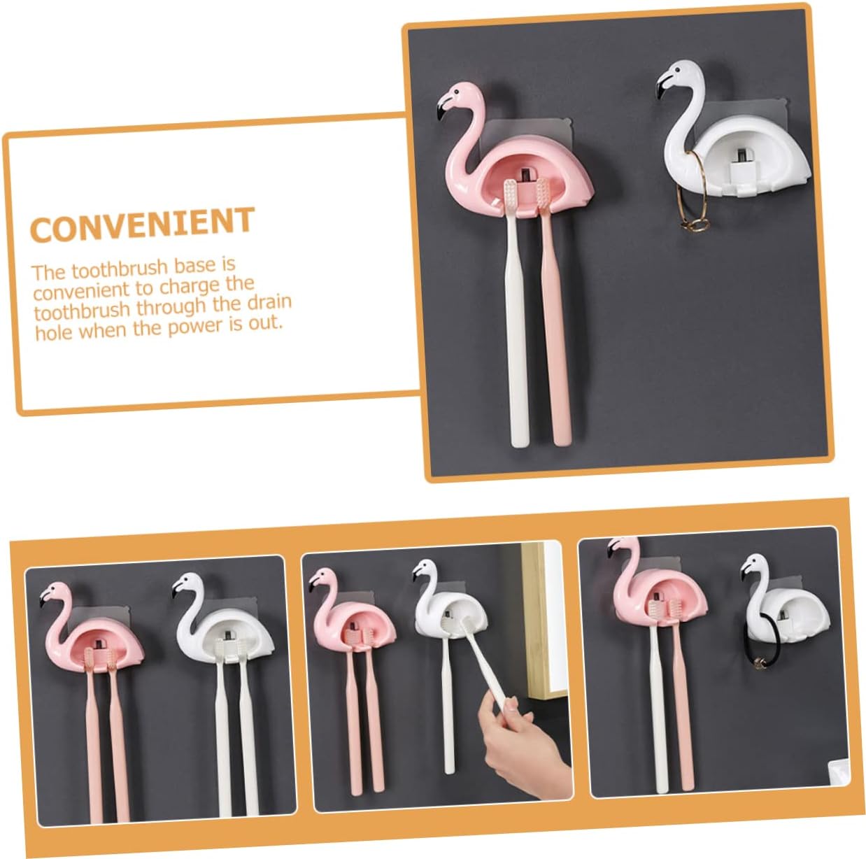 LIFKOME 2Pcs Wall Mounted Toothbrush Holder 1
