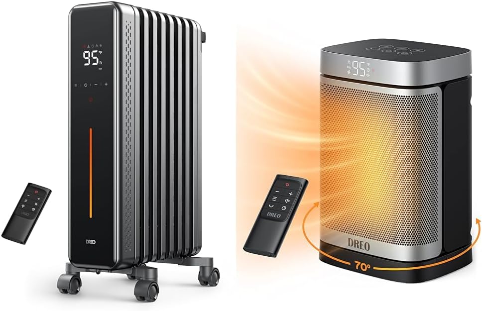 Dreo 1500W Oil Filled Radiator Heater with Remote Control