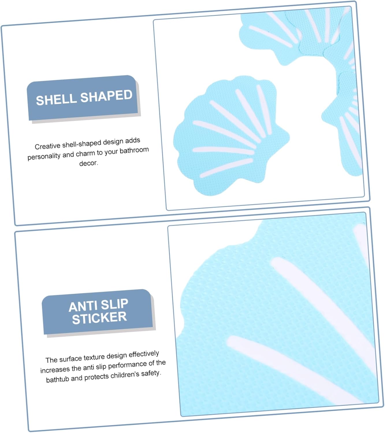 12 Pcs Shell Design Non-Slip Bath Tub Stickers 1