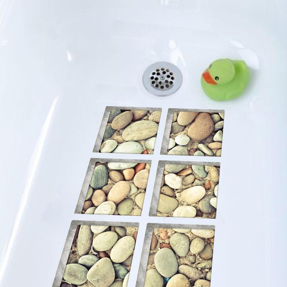 ChezMax 3D Bath Treads Stickers with Anti-Slip Design