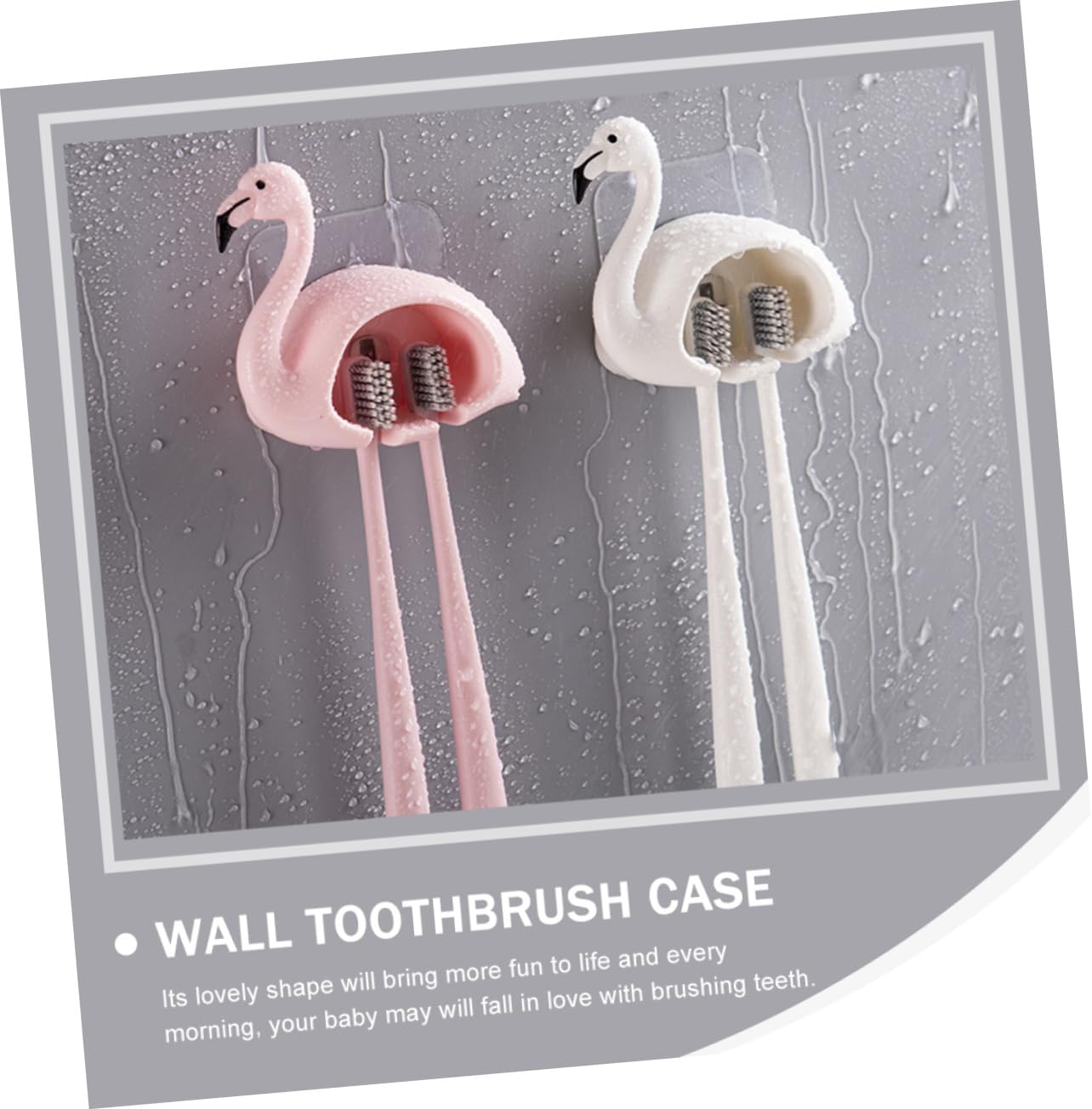 Veemoon Wall-Mounted Toothbrush Holder with Adhesive Base 1