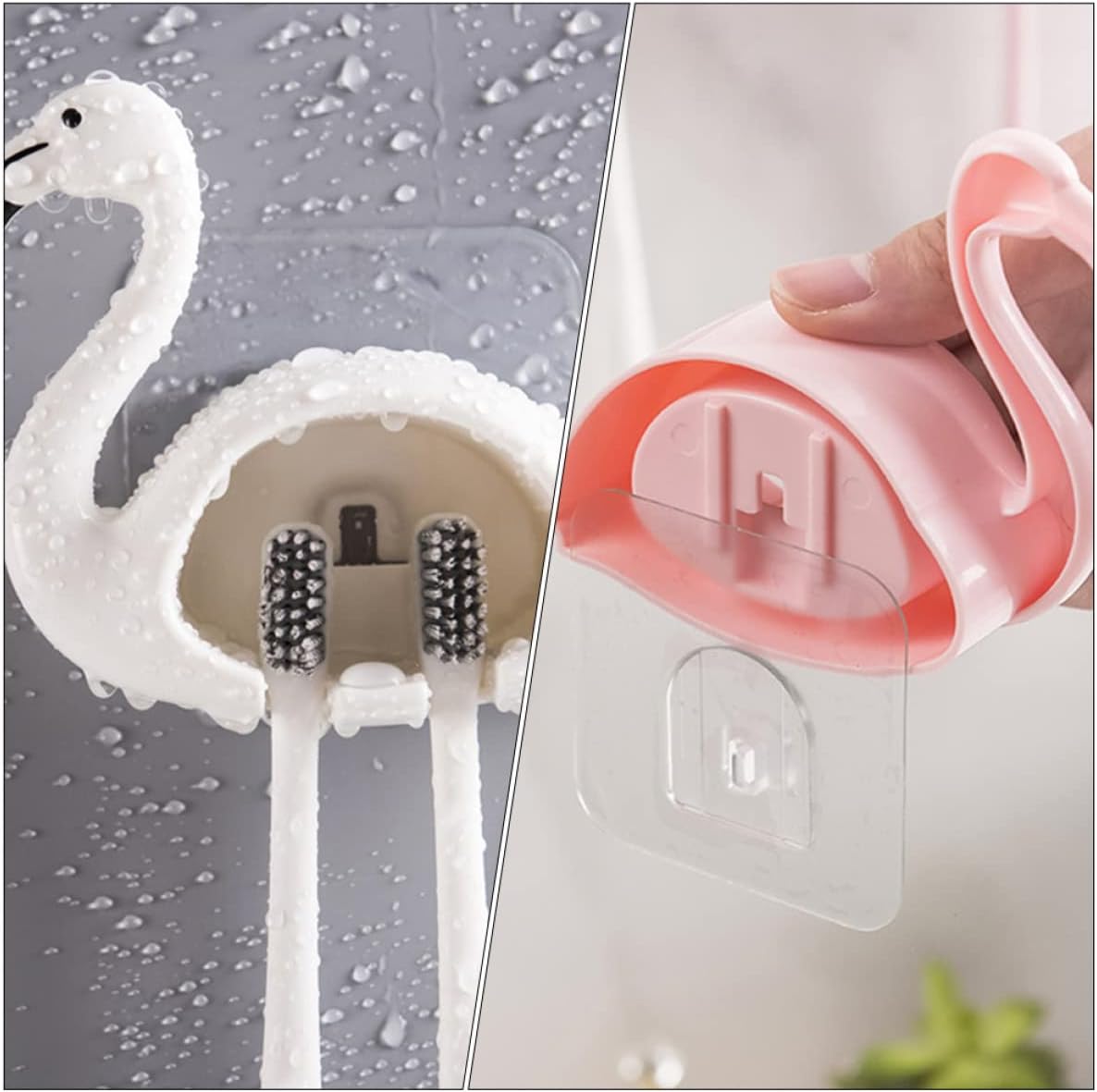 PRETYZOOM 2Pcs Wall Mounted Toothbrush Holder