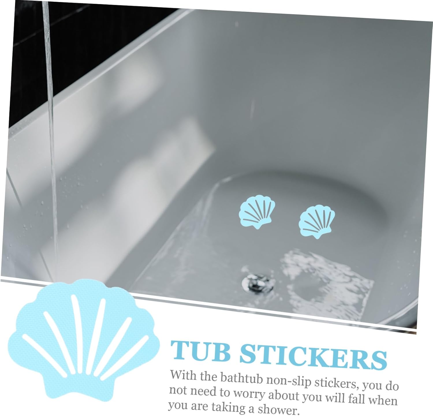 Luxshiny 30pcs Shell Shaped Non-Slip Bath Stickers 1