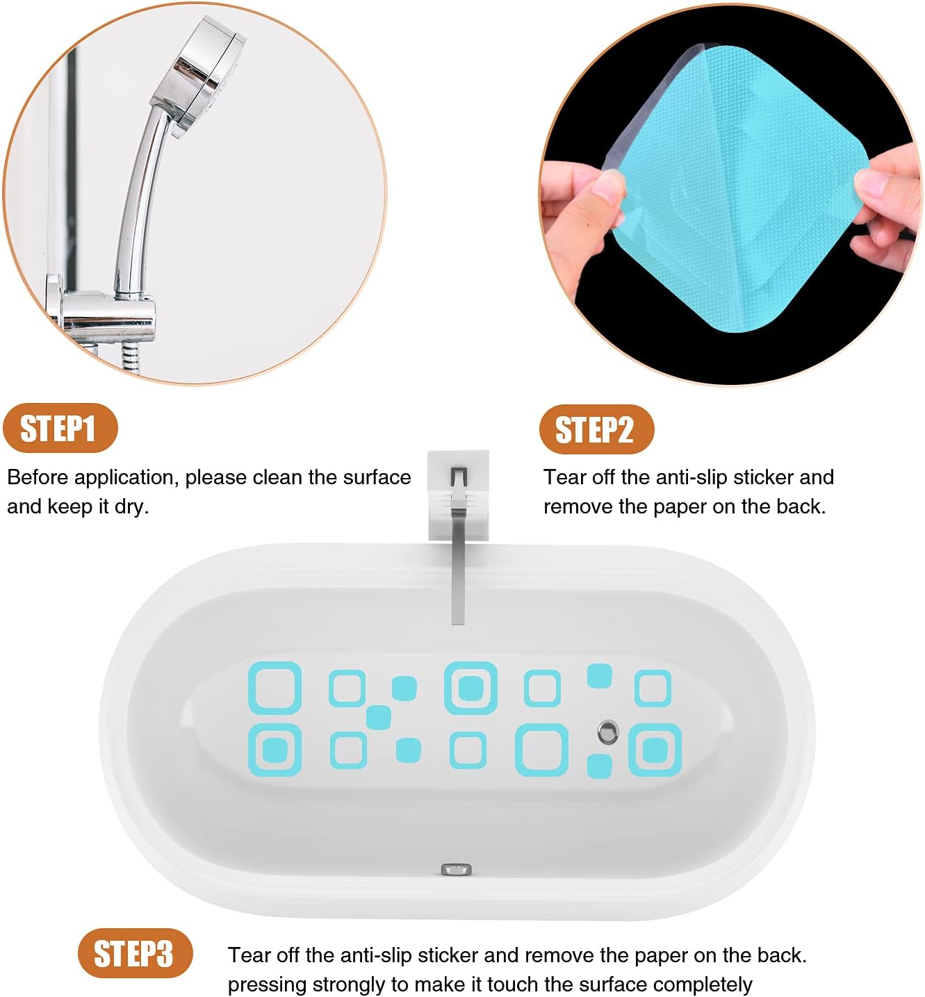 Non-Slip Bathtub Stickers with 36 PCS and Scraper