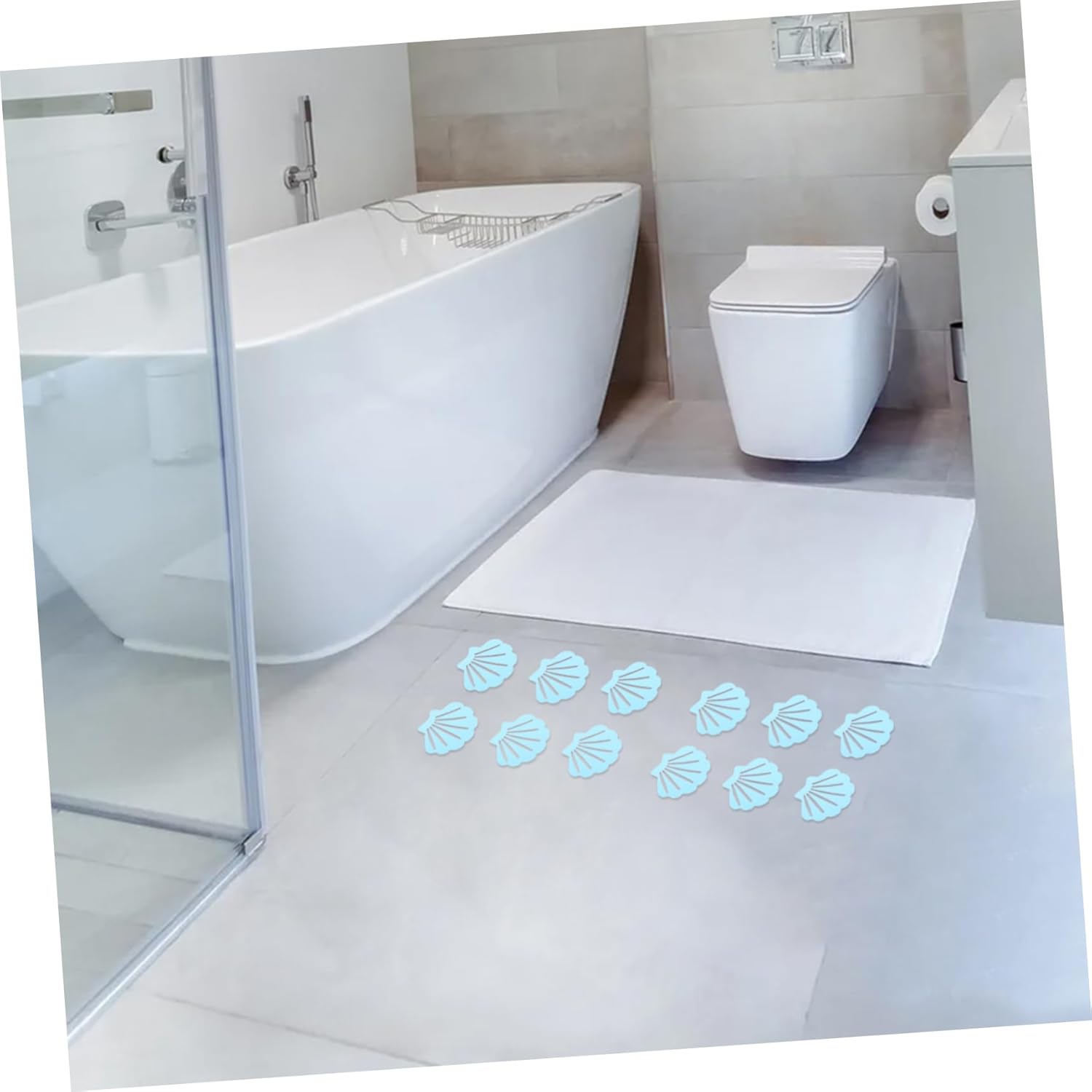 12Pcs Shell Shaped Non Slip Bathtub Stickers
