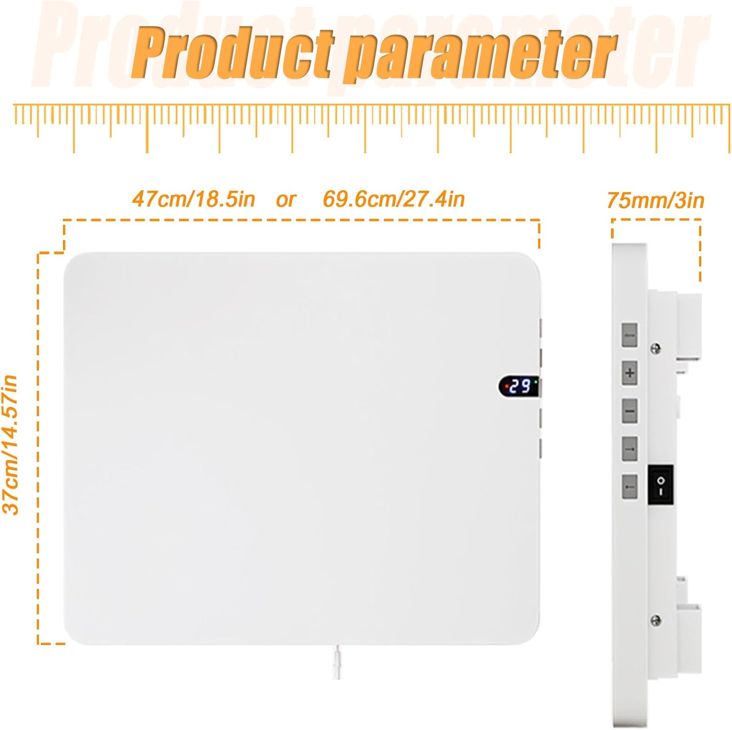 AHDFY Quiet Electric Wall Heater with Convection Technology