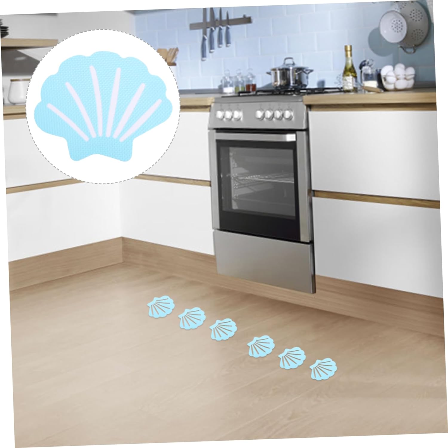 12Pcs Shell Shaped Non-Slip Bath Stickers for Bathtub and Shower 1