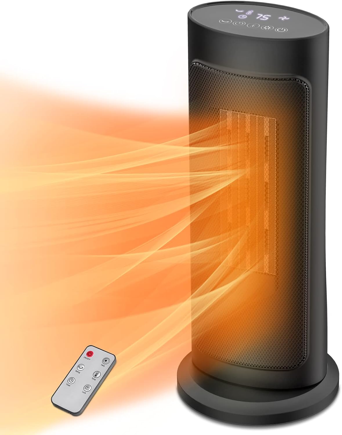 LifePlus 50 Oscillating Ceramic Heater with Remote Control and Timer