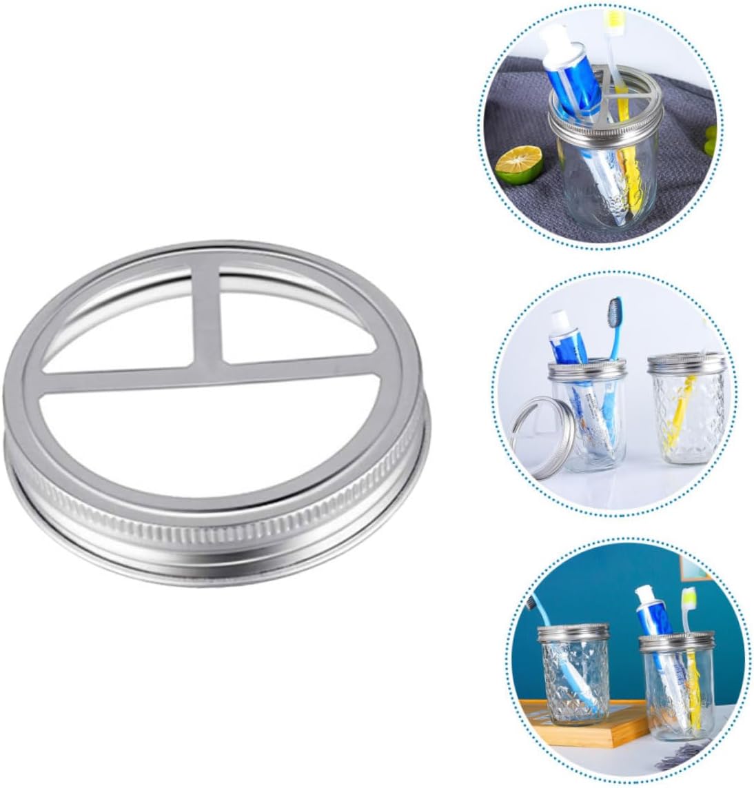 Cabilock 5Pcs Jar Brush Holder Lid Insert