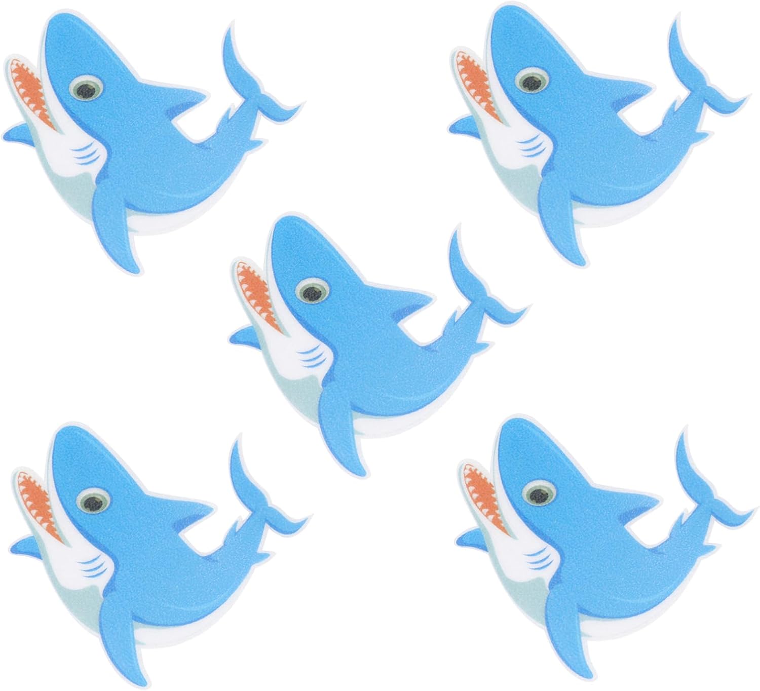 HAKIDZEL 5Pcs Shark Shape Non-Slip Adhesive Bathroom Decals
