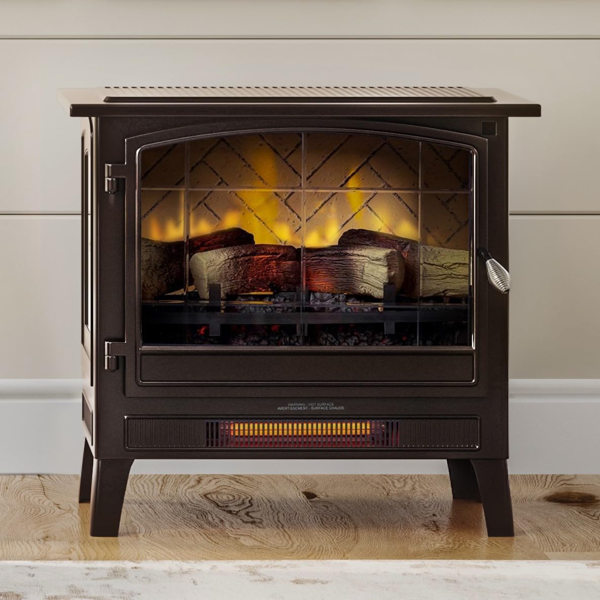 Country Living Infrared Electric Fireplace Stove in Bronze