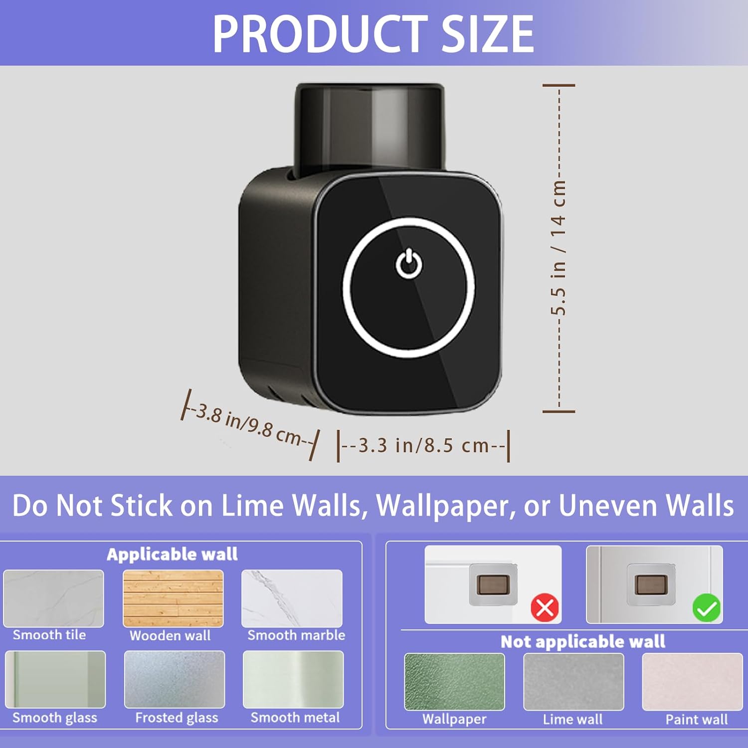 Wekity Wall Mounted Toothbrush Holder with Solar Charging