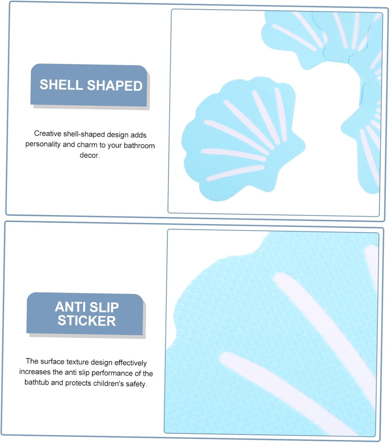 12Pcs Shell Shaped Non Slip Bathtub Stickers