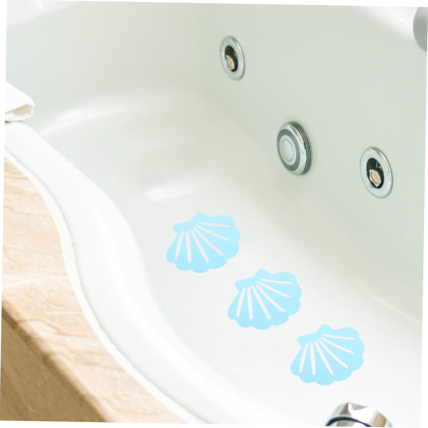 PRETYZOOM 12Pcs Shell Shape Non-Slip Bathroom Stickers