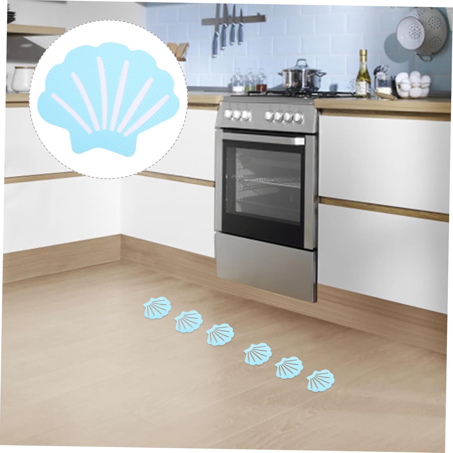 12 Pcs Shell Design Non-Slip Bath Tub Stickers 1