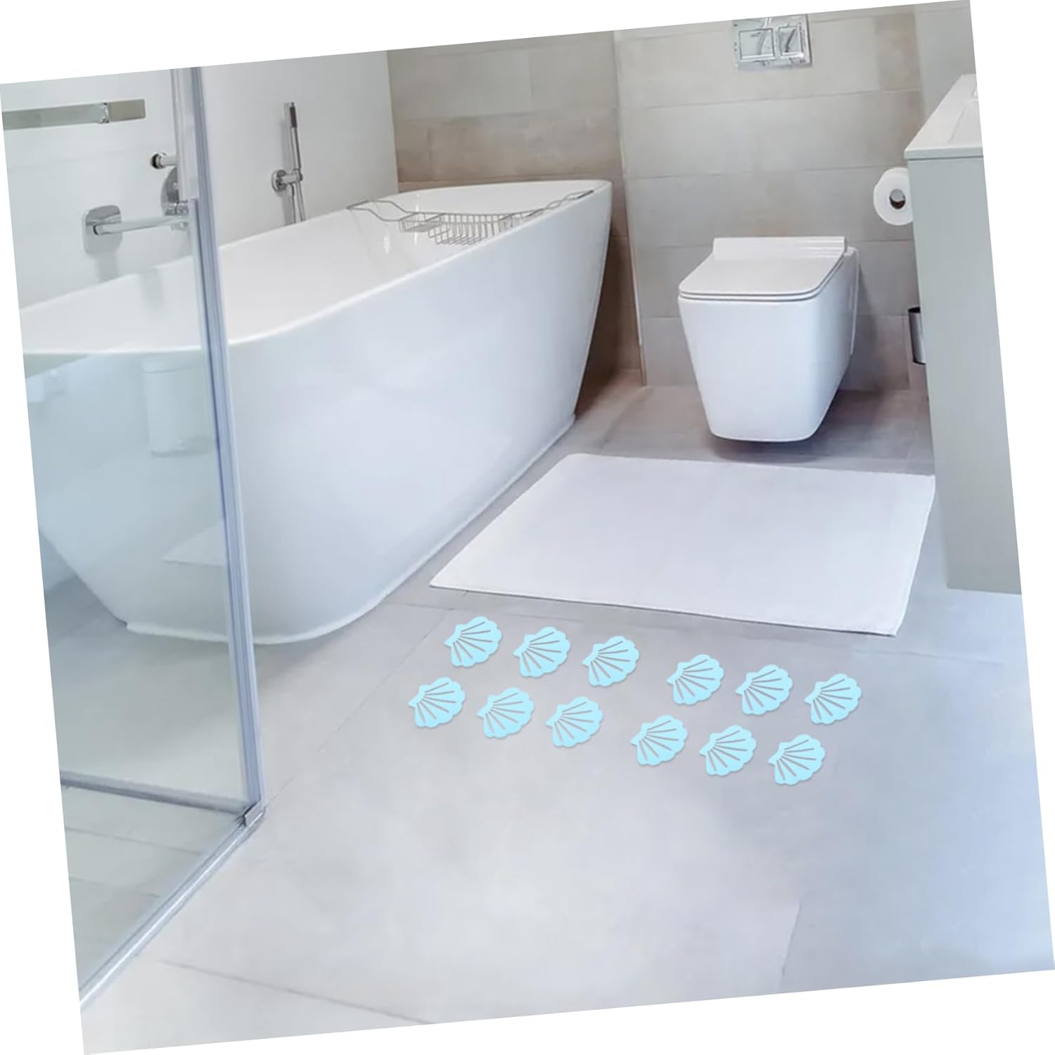 Ciieeo 12pcs Shell Design Non-Slip Bath Stickers