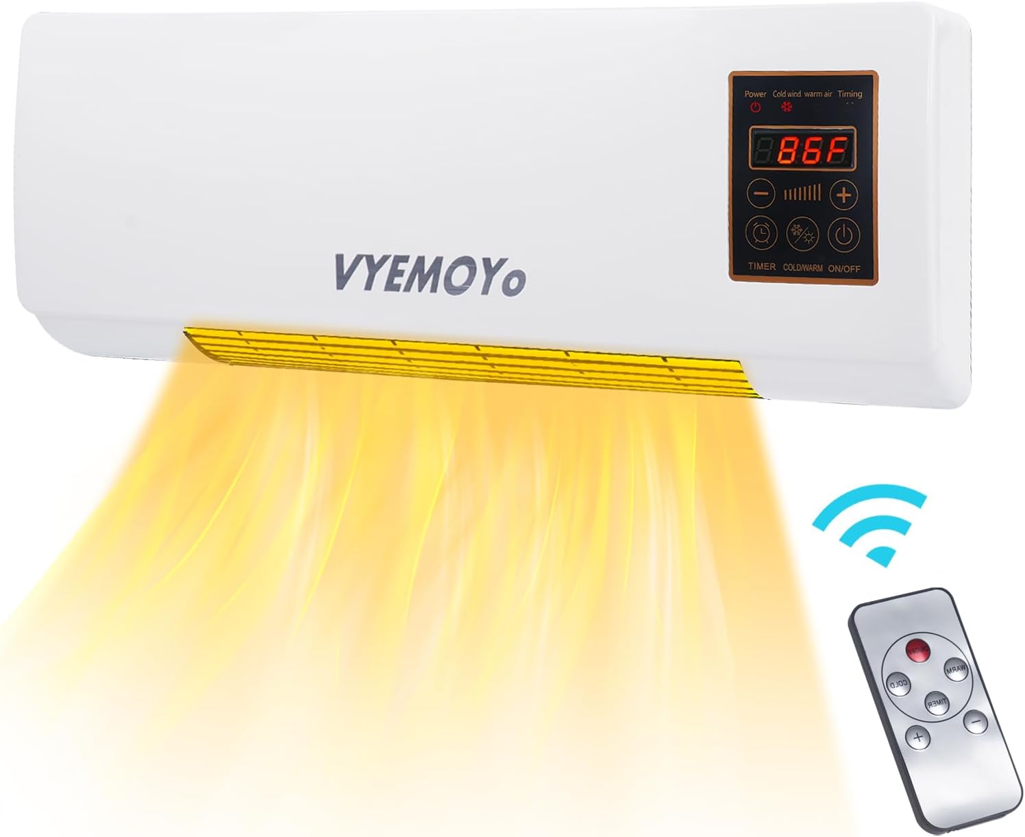 VYEMOYo Wall Heater with 1400W Fast Heating and 6H Timer
