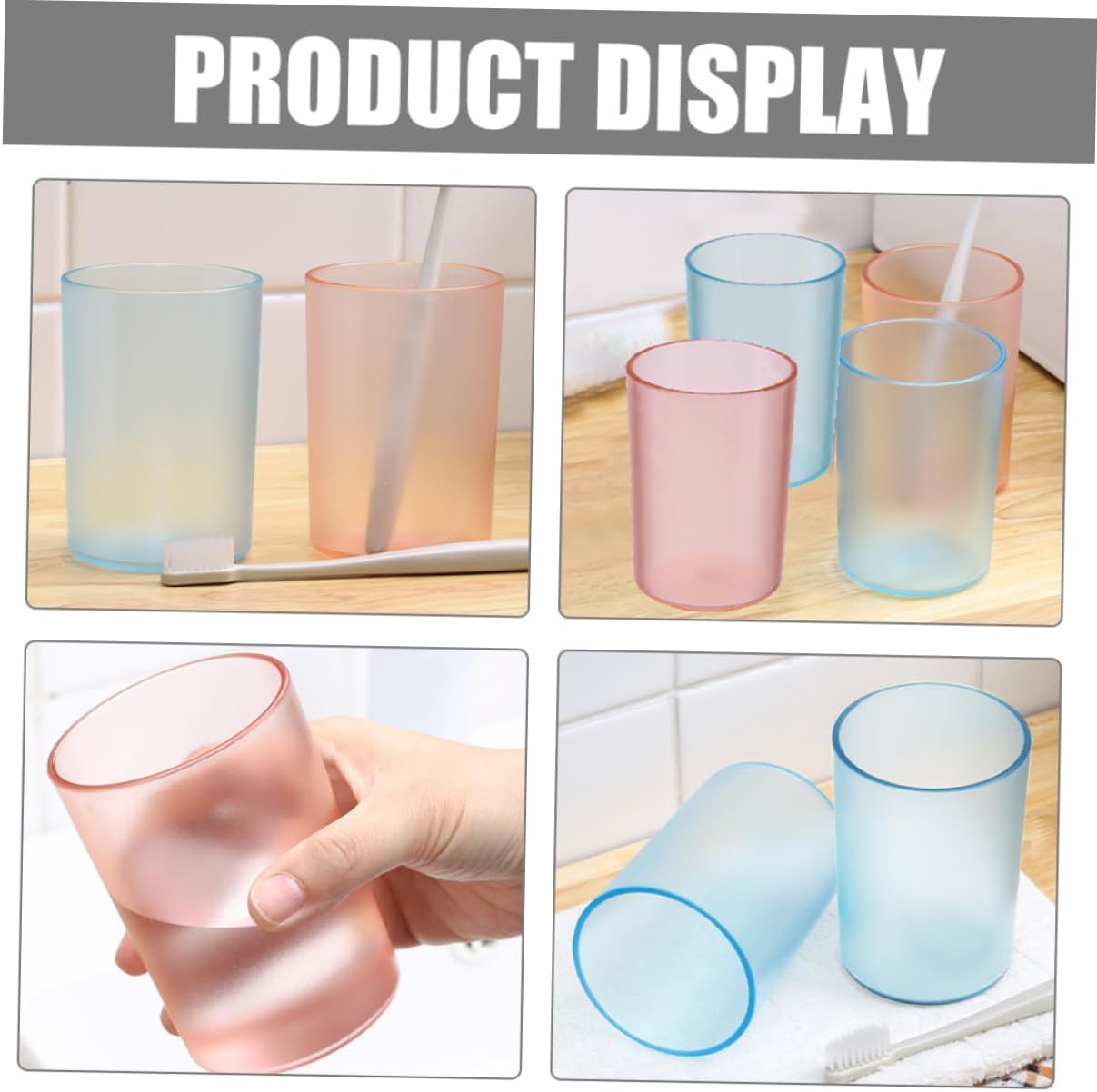 Holibanna 4pcs Toothbrush Cups Set for Bathroom