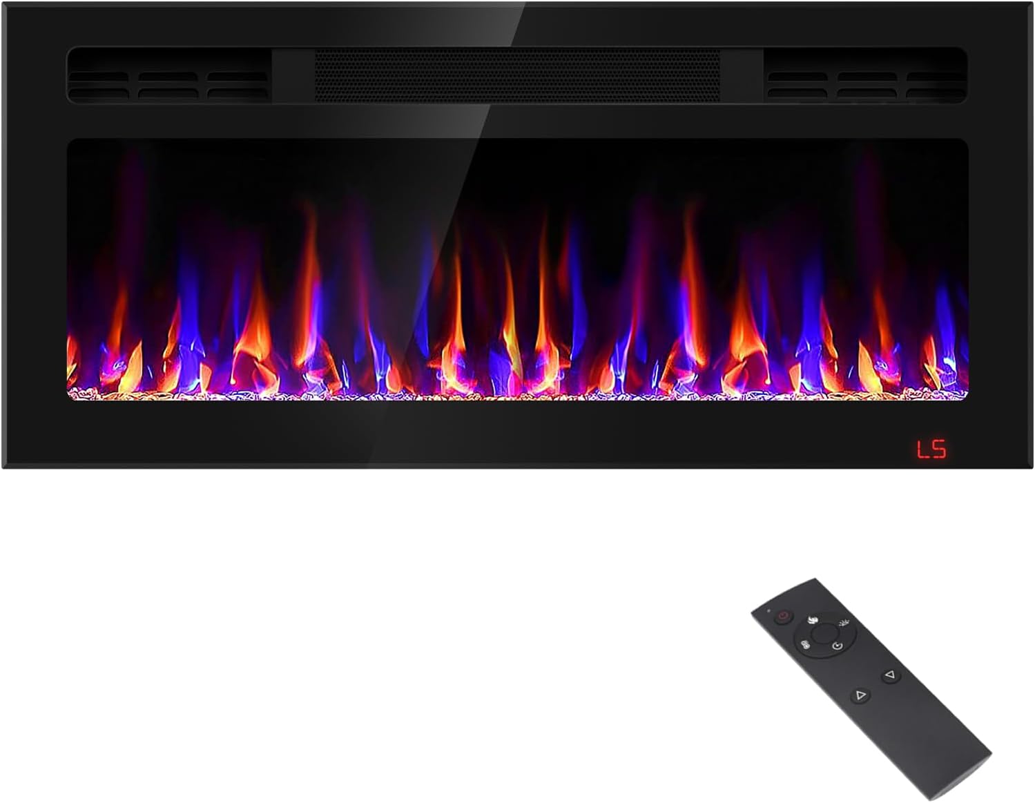 36 Inch Ultra-Thin Electric Fireplace with Timer and Remote