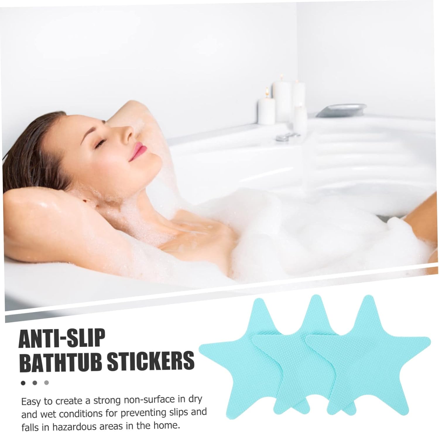 Yardenfun 20Pcs Non Slip Bathroom Stickers with Star Design